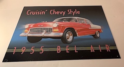 957 Chevrolet Bel Air Vintage Tin Sign