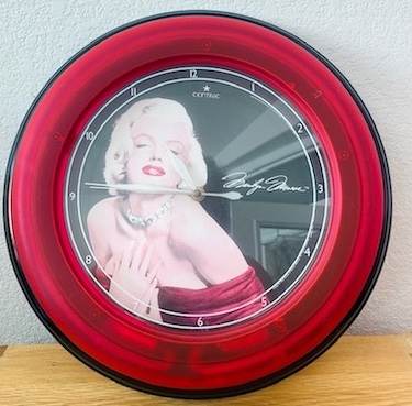 Pink Neon Marilyn Clock