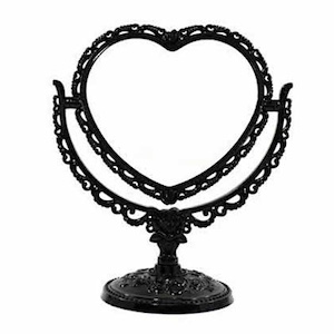 French Ornate Black Heart Vanity Small Mirror