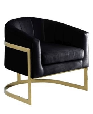 Contemporary Bonded Black Leather Club Chair