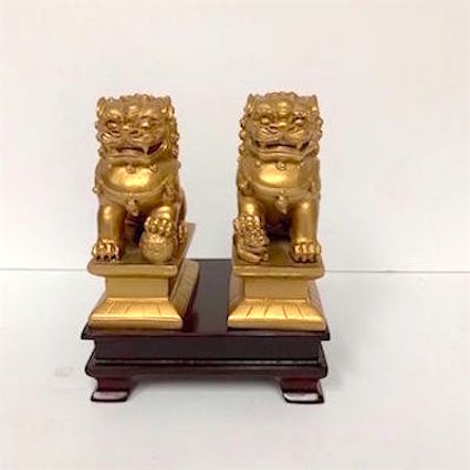 Small Gold Foo Dogs