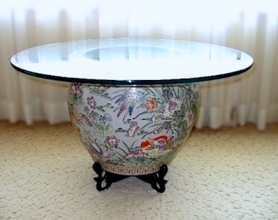 Asian Pot with Koi Fish Table