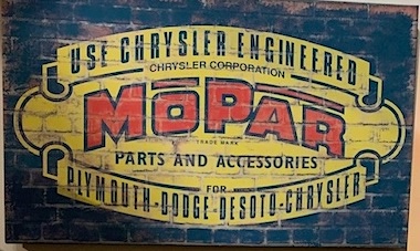 Mopar Parts Plymouth Dodge Desoto Chrysler Wood Sign