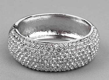 Hinged Curved Diamond Bangle