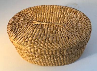 Oval Basket Woven with Lid