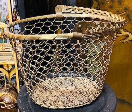 Vintage Country French Brass Woven Basket