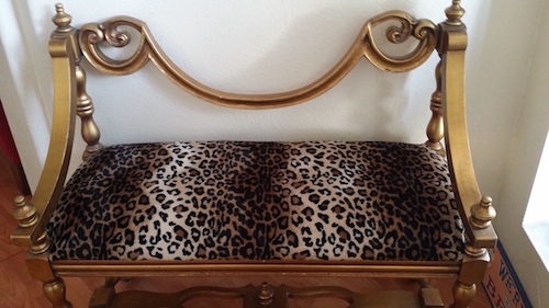 Hollywood Animal Print Gold Bench