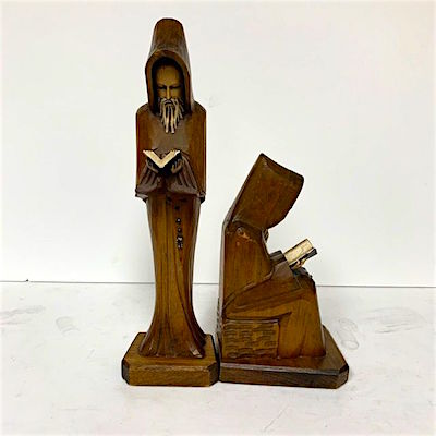 Wooden Monks Bookends