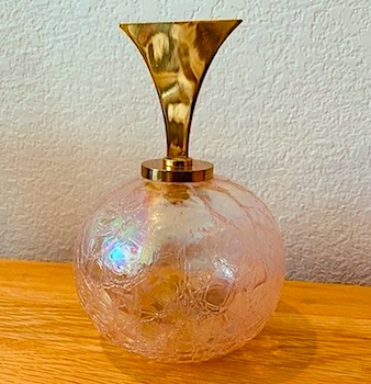 Pink Glass Ball Bottle in the Style of Tiffany Favrile