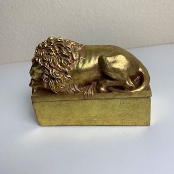 Gold Lion Lidded Box
