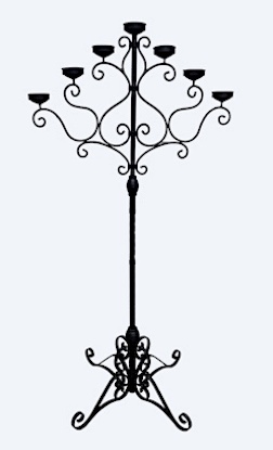 Floor Black Ornate Candelabra