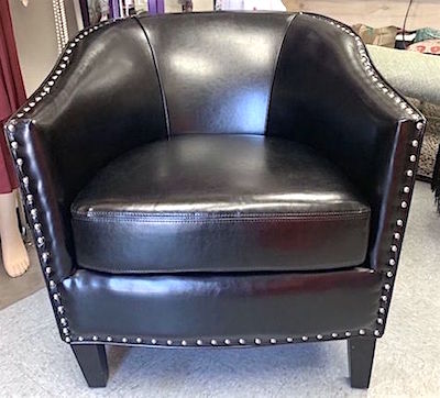 Bonded Black Leather Club Chair