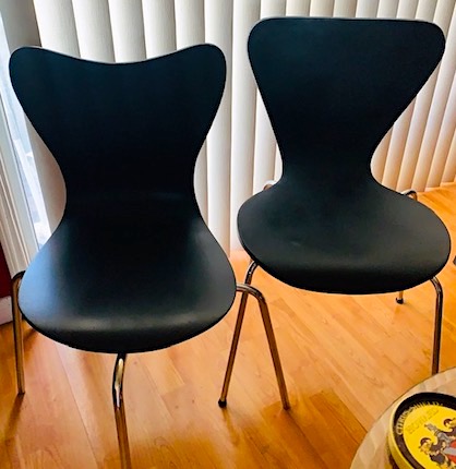 Mid Century Modern Style Black Minimalist Accent Chairs