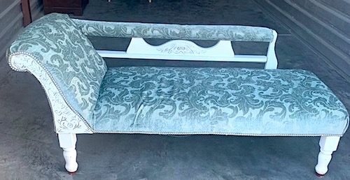 Light Blue and White Frame Chaise