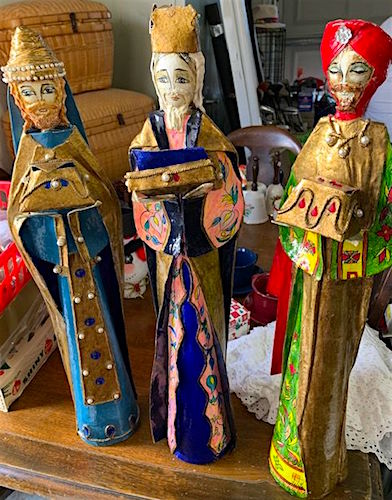 Vintage Paper Mache Three Wise Kings