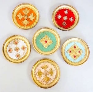 Vintage Italian Florentine Coaster Set