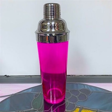 Vintage Art Deco Magenta Glass Cocktail Shaker 