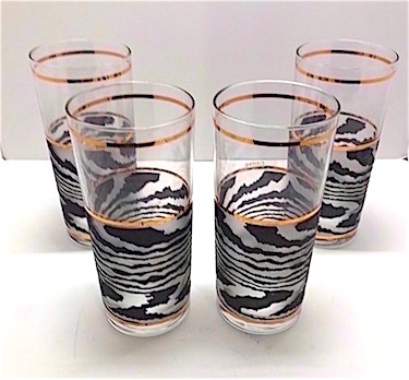 Mid Century Culver Highball Glasses Set of 4