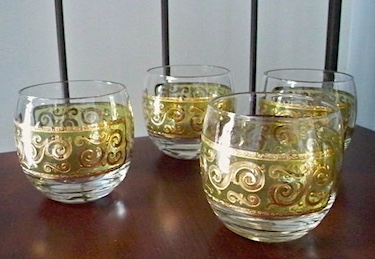 Mid Century Culver Toledo Roly Poly Glasses