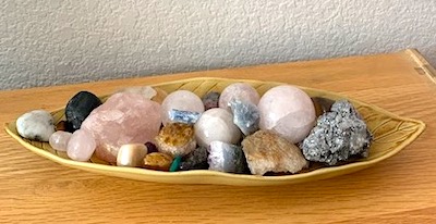 Assorted Natural Stones and Crystals in Tray