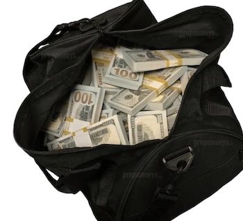 Briefcase Full of Faux $100 Bills