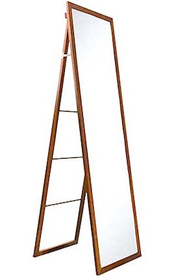 Wooden Frame Full-length Floor Mirror Ladder Back