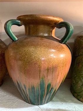 Glazed Pottery Double Handle Urn