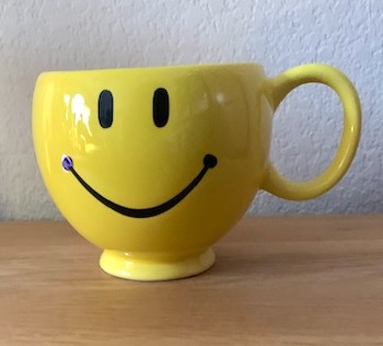 Retro 1980s Happy Face Ceramic Mug