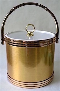 Vintage 1980s Post-Modern Gold Sheldon Ice Bucket