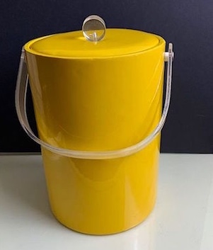 1960s Vinyl and Lucite Ice Bucket