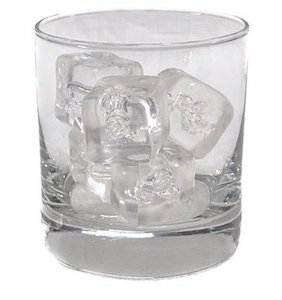 Whiskey Glass w Faux Ice Cubes