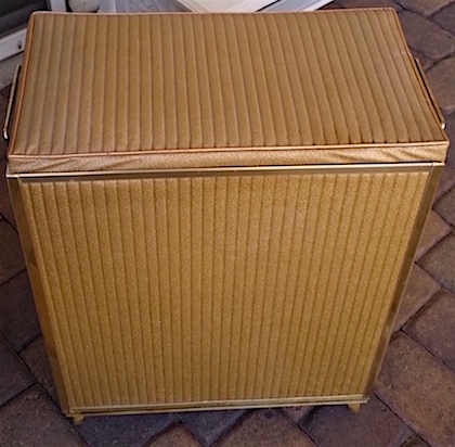 Mid Century Hollywood Regency Gold Clothes Laundry Hamper