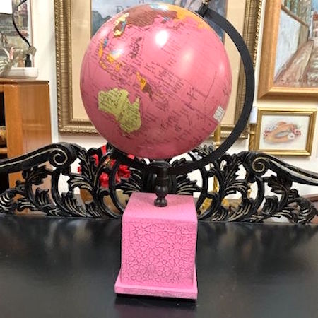 Table Pink World Map Globe