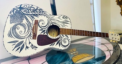 Mexican Hand-Painted Guitar