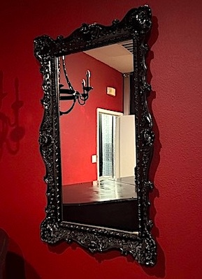 Vintage Ornate Large Black Gothic Mirror