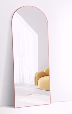 Rose Gold Arch Floor Leaner Mirror