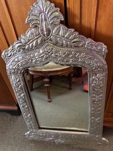 Large Ornate Silver Wall Mirror