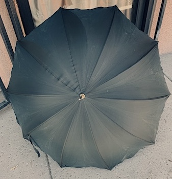 Art Deco Black Mourning Tent Parasol Umbrella