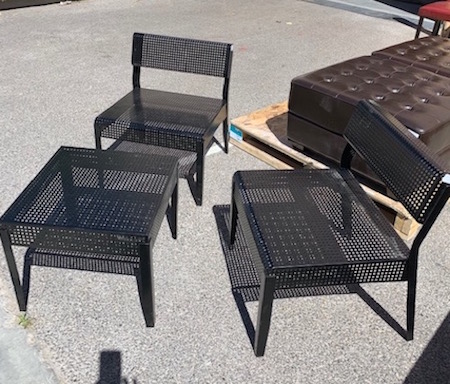 Metal Black 2-Seater Garden Set