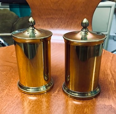 1960s Aldo Tura Brass Salt and Pepper Mill