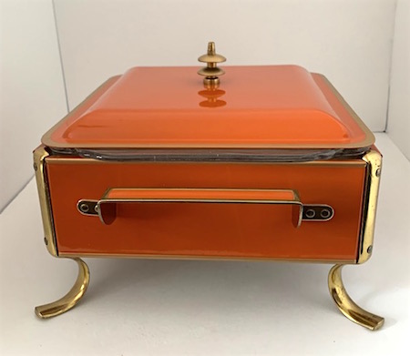 Mid Century Server Dish in Atomic Orange [1950s]