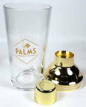 The Palms Casino Vegas Gold Top and Glass Cocktail Shaker [Closed 2020]