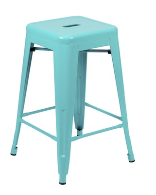 Teal Metal High Stool