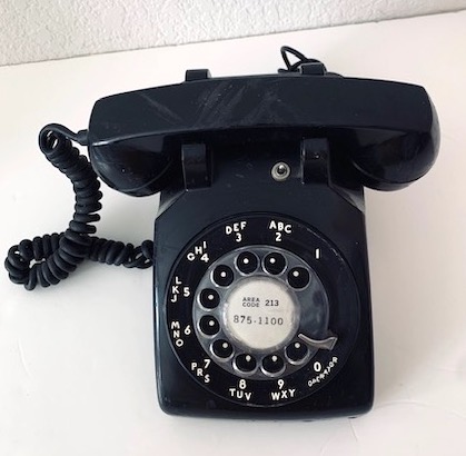 Vintage Mid Century Bell System Black Rotary Desk Telephone