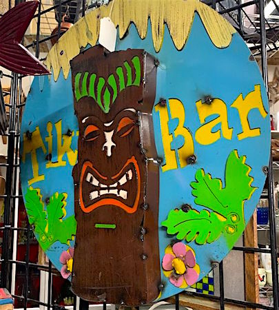 Large Heavy Tiki Bar Sign with Hanging Chain