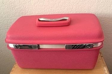 Vintage Train Case in Hot Pink Color