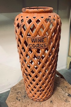 Bohemian Lattice Ceramic Peach Tall Vase