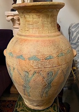 Vintage Bohemian Olive Jar Egyptian Clay