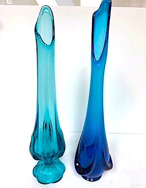1960s Art Glass Swung Vases
